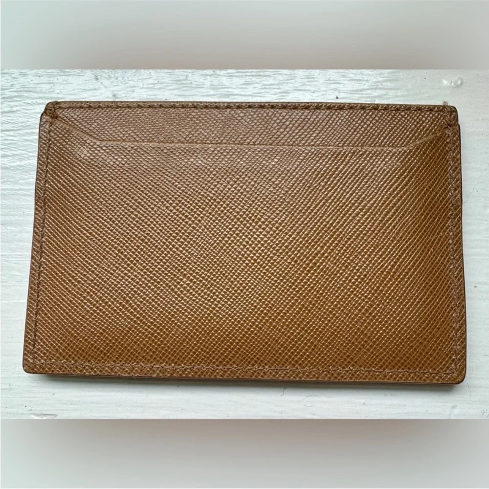 Prada Card Holder Brown Saffiano Leather 4